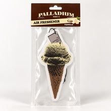 Load image into Gallery viewer, Palladium vanilla air freshener in its retail packaging — studio presentation